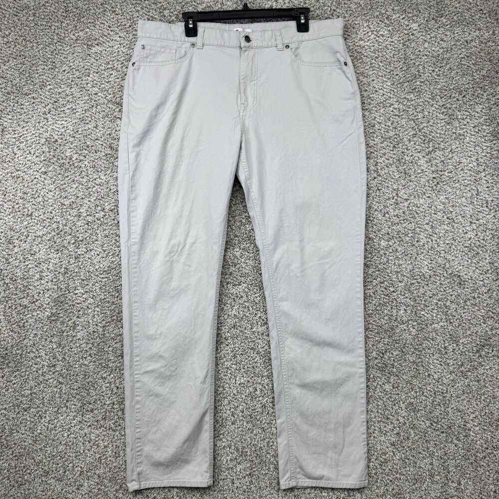 Peter Millar Pants Mens 38x31 Grey Soft Touch Twill 5 Pocket Classic Fit Trouser